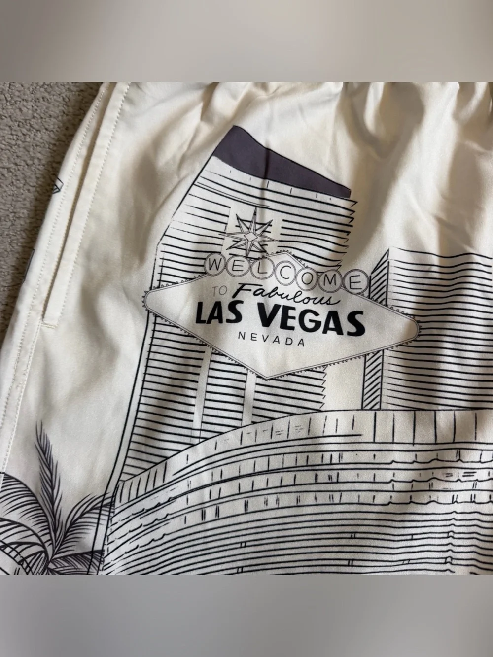 Mavrans Men’s Bellagio Las Vegas Swim Trunks Shorts Lined Sz L Limited Edition